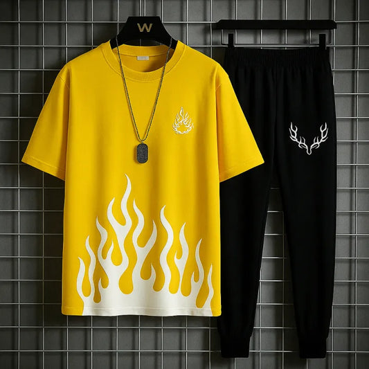 2 Pcs Men's Micro Plain Track Suit